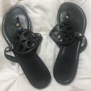 Black Matte Tory Burch Miller Sandals